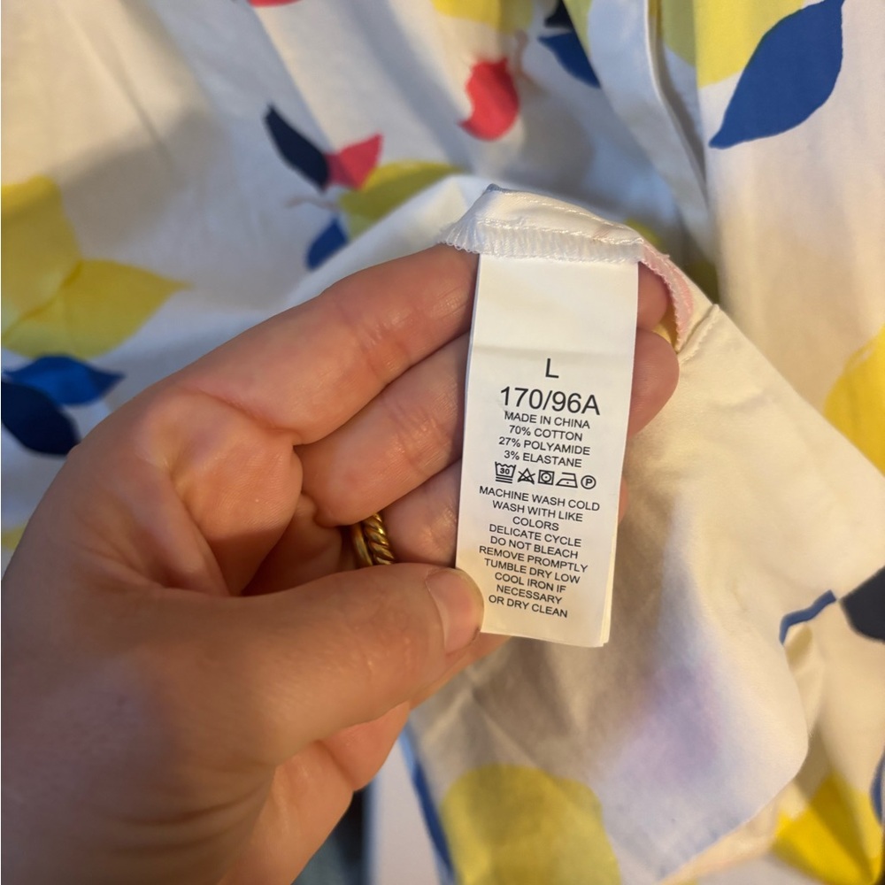 kate spade White Floral Print Dress with Yellow, Pink and Blue Accents - Picture 5 of 5